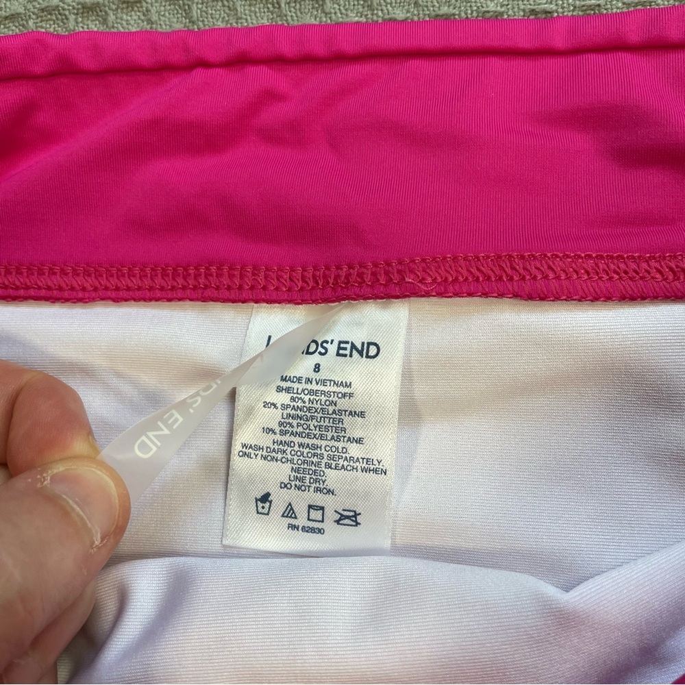 Lands End Bikini Swim Bottom 8 Womens NWOT High Waist Hot Pink - Picture 2 of 6